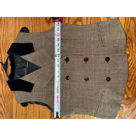 Plaid Velvet Collar Double Breasted Vest Womens Business Casual Layering Piece - Picture 5 of 7